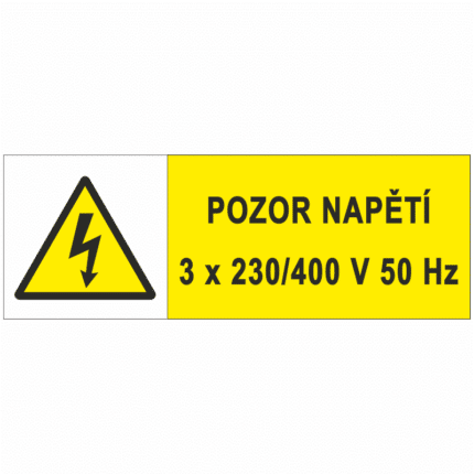 Pozor napětí 3x400/230V 50Hz