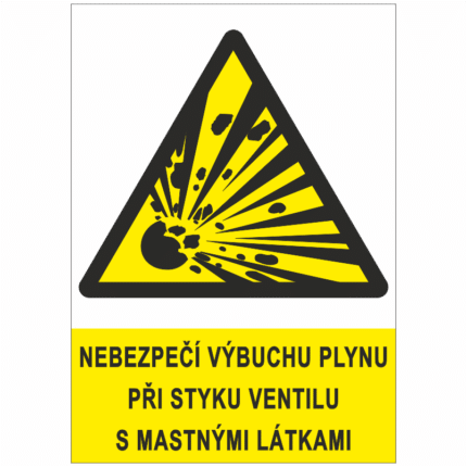 Nebezpečí výbuchu plynu při styku ventilu s mastnými látkami