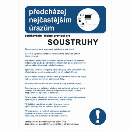 Pravidla bezpečné práce pro soustruhy