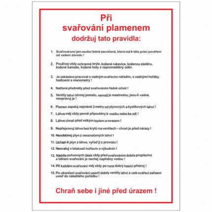 Pravidla bezpečné práce pro svařování plamenem