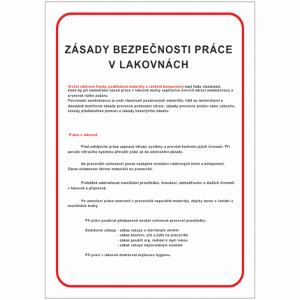 Zásady bezpečnosti práce v lakovnách
