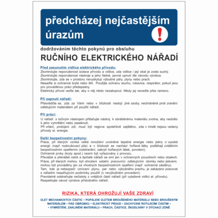 Pravidla bezpečné práce pro ruční elektrické nářadí