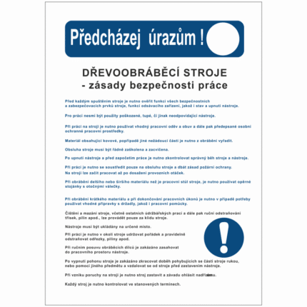Dřevoobráběcí stroje - zásady bezpečnosti práce