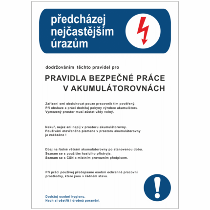Pravidla bezpečné práce v akumulátorovnách