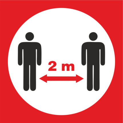 Dodržujte minimální vzdálenost 2m