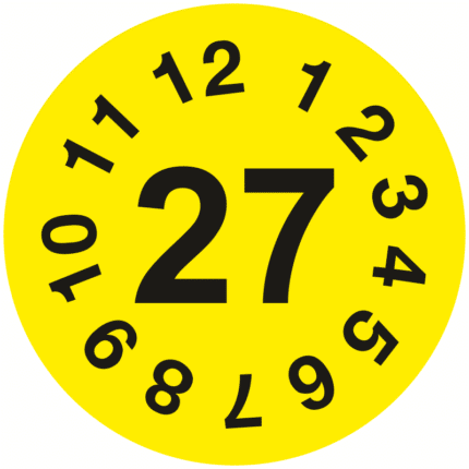 Kontrolní štítek, rok 27 (datumovka)