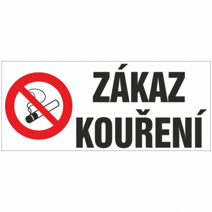 Zákaz kouření - nový vodorovný, písmo 5 cm