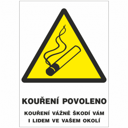 Kouření povoleno-kouření vážně škodí vám i lidem ve vašem okolí