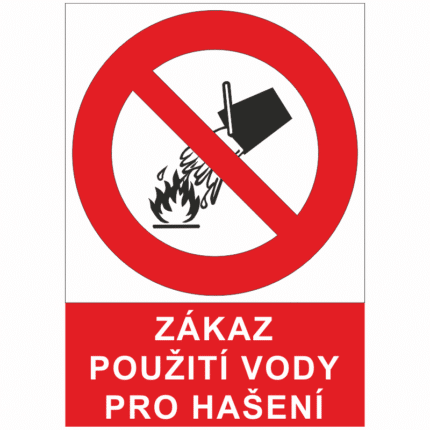 Zákaz použití vody pro hašení
