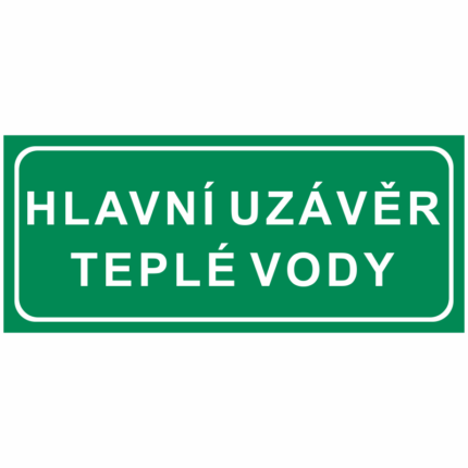 Hlavní uzávěr teplé vody (text)
