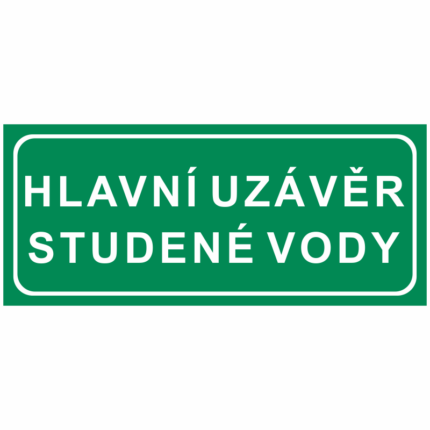 Hlavní uzávěr studené vody (text)