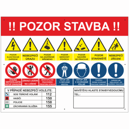 Banner Pozor stavba