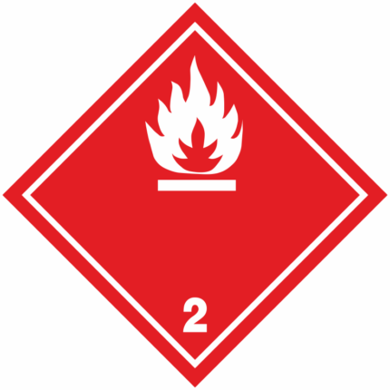 Nebezpečí požáru (hořlavé plyny) č.2 (červený podklad, bílý tisk)