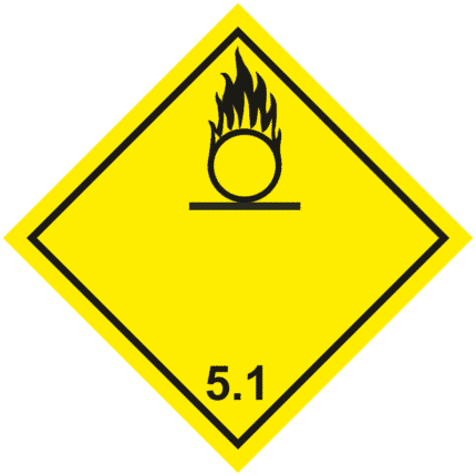 Látka podporující hoření č.5.1 (žlutý podklad, černý tisk)