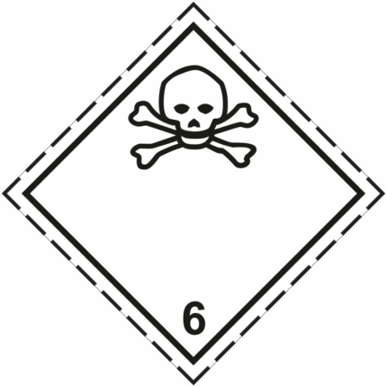 Jedovatá látka č.6.1(bílý podklad, černý tisk se šrafováním)