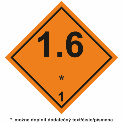 Náchylné k výbuhu č.1.6 oranžový podklad,černý tisk