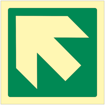 Směrovka nahoru, dolů k první pomoci (zelená)