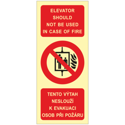 Tento výtah neslouží k evakuaci osob při požáru