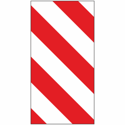 Červenobílé pruhy - šíře pruhu 7cm - LEVÉ.