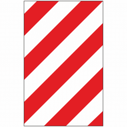 Červenobílé pruhy - šíře pruhu 5cm - PRAVÉ.