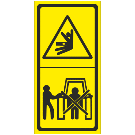 Možnost bočního stlačení nebo naražení/Nevstupuj do prostoru při pohybu stroje