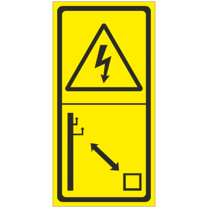 Přítomnost elektrického proudu/Dodržuj bezpečnou vzdálenost od el. zařízení