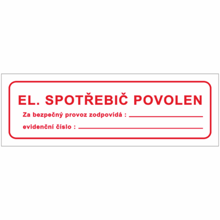 El. spotřebič povolen