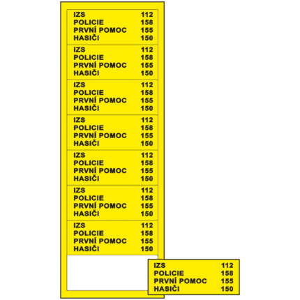 Důležitá telefonní čísla k nalepení na telefon