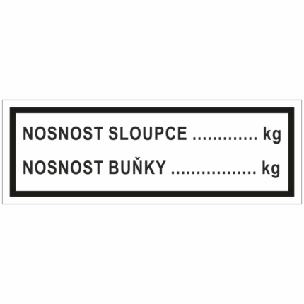 Nosnost sloupce .... kg nostnost buňky ..... kg
