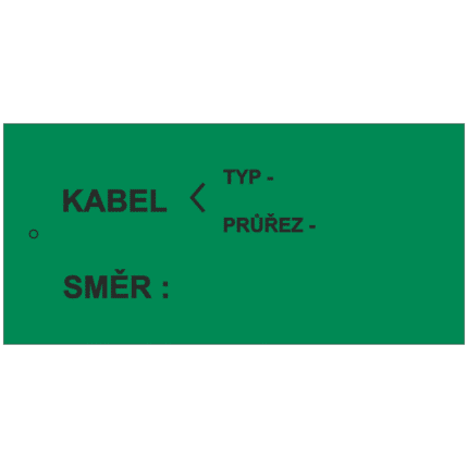 KABEL-TYP, PRŮŘEZ-SMĚR:, zelený plast