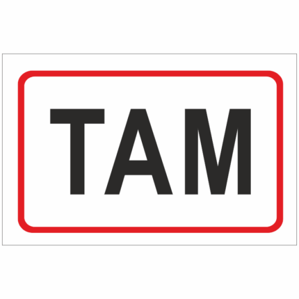 TAM (text k označení dveří)