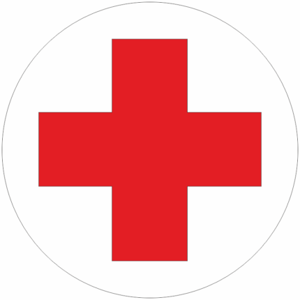 Červený kříž - průměr 10cm