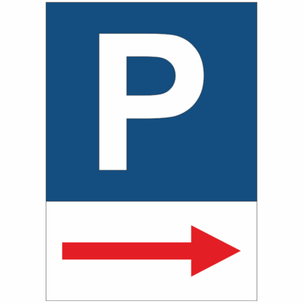 Parkoviště se šipkou vpravo