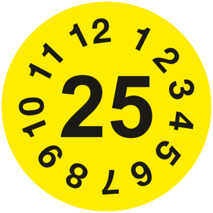 Kontrolní štítek, rok 25 (datumovka)