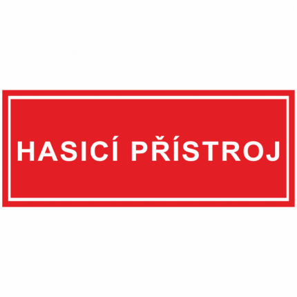 Hasicí přístroj - text v rámečku