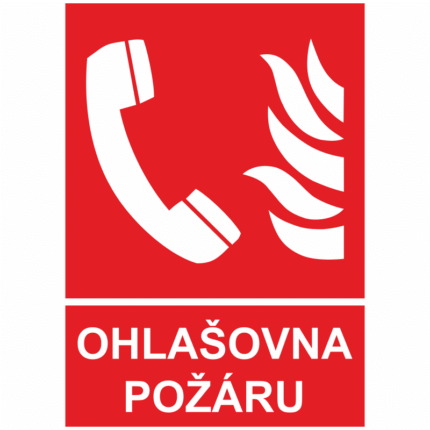Ohlašovna požáru (piktogram+text)