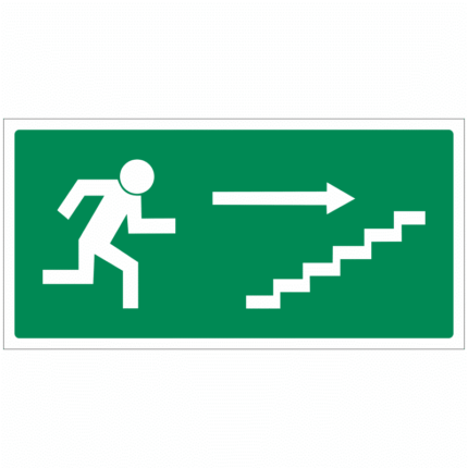 Únikové schodiště vpravo nahoru