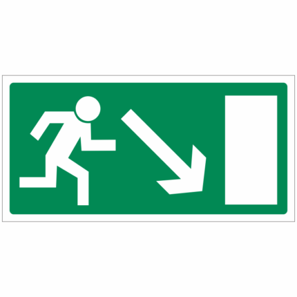 Únikové schodiště vpravo dolů - šipka