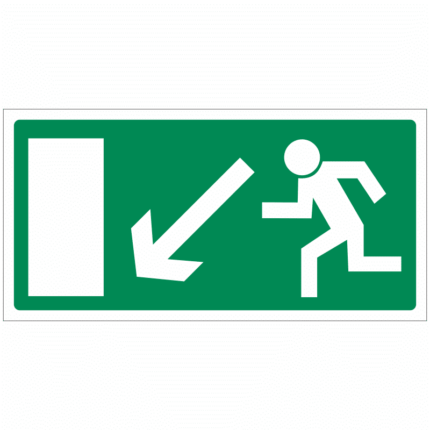 Únikové schodiště vlevo dolů - šipka