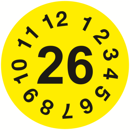 Kontrolní štítek, rok 26 (datumovka)