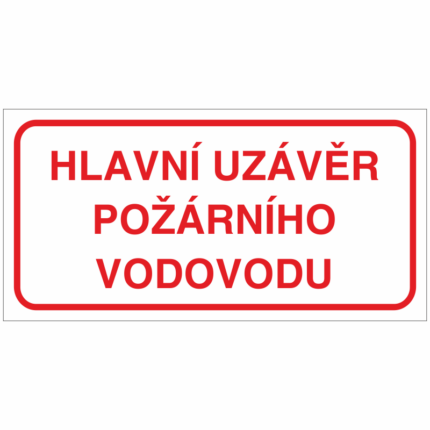 Hlavní uzávěr požárního vodovodu