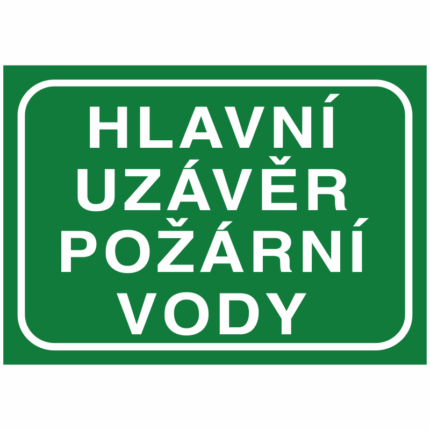 Hlavní uzávěr požární vody(text-zelená)