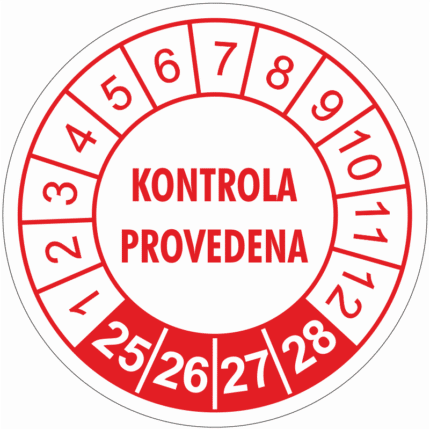 Kontrola provedena pr.25mm-bílo-červené