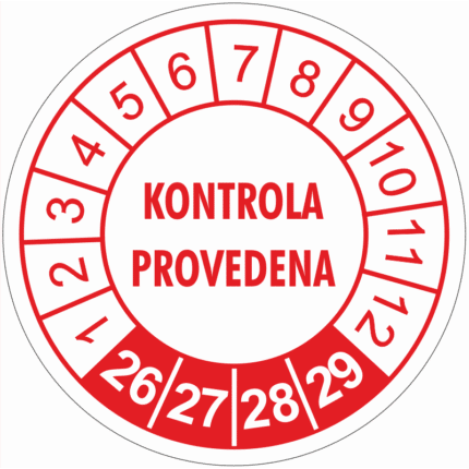 Kontrola provedena pr.25mm-bílo-červené